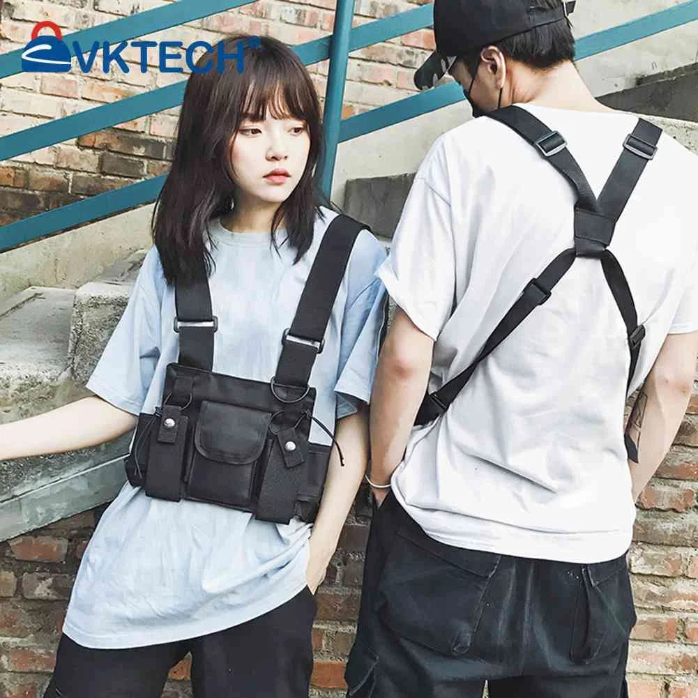 Chest Waist Functional Unisex Nylon Waistcoat Cross Bag