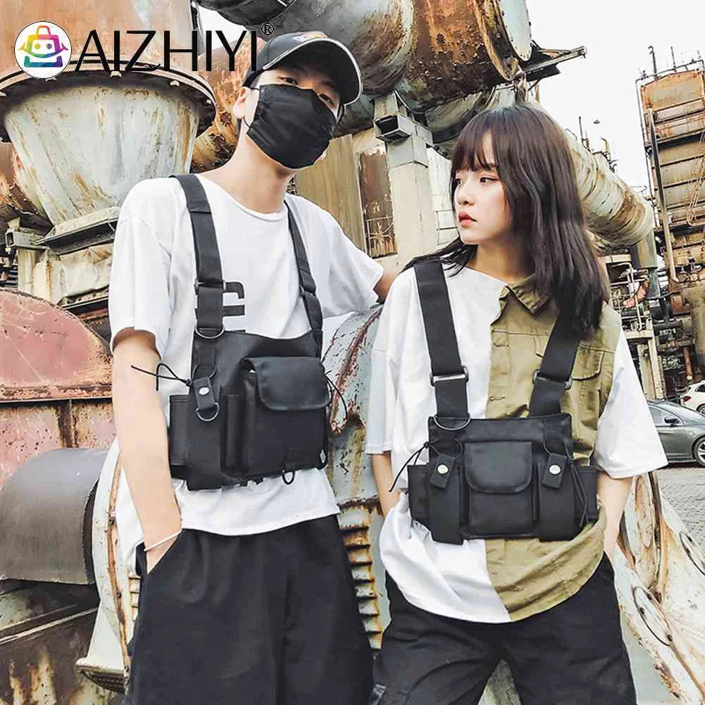 Adjustable Unisex Nylon Waistcoat with Mobile Phone Bag Pair