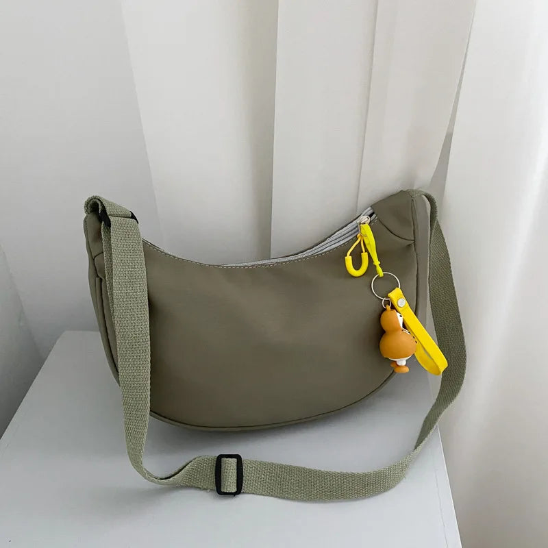 Nylon Crossbody Chest Hobos Bag Small Messenger Bag Underarm Purse