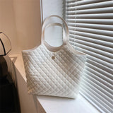 Large Capacity Quilted Shopper Bag Shoulder Handbag Women Padded Tote
