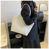 Large Capacity Quilted Shopper Bag Shoulder Handbag Women Padded Tote