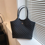 Large Capacity Quilted Shopper Bag Shoulder Handbag Women Padded Tote