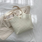 Large Capacity Quilted Shopper Bag Shoulder Handbag Women Padded Tote