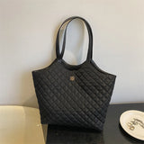 Large Capacity Quilted Shopper Bag Shoulder Handbag Women Padded Tote