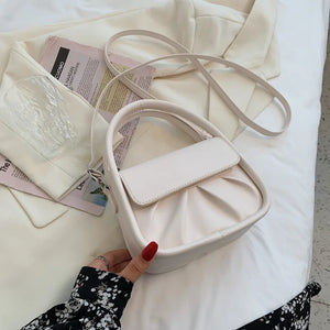 Pure Ladies Shoulder Bag Folds Temperament Versatile Handbag