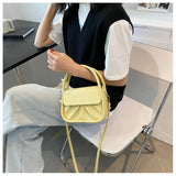 Pure Ladies Shoulder Bag Folds Temperament Versatile Handbag