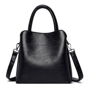 Large-Capacity Casual Shoulder Bag for Women, Leather Handbag