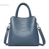 Large-Capacity Casual Shoulder Bag for Women, Leather Handbag