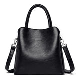 Large-Capacity Casual Shoulder Bag for Women, Leather Handbag
