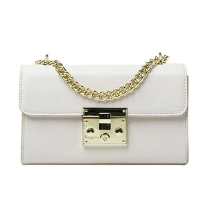 Small Square Crossbody Shoulder Bag with Metal Buckle Lock