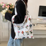 Vintage Women Shoulder Shopping Bags Handbags Purses Embroidered Flowers Design