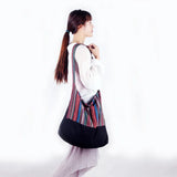 Bohemian Striped Women's Crossbody Messenger Shoulder Bag