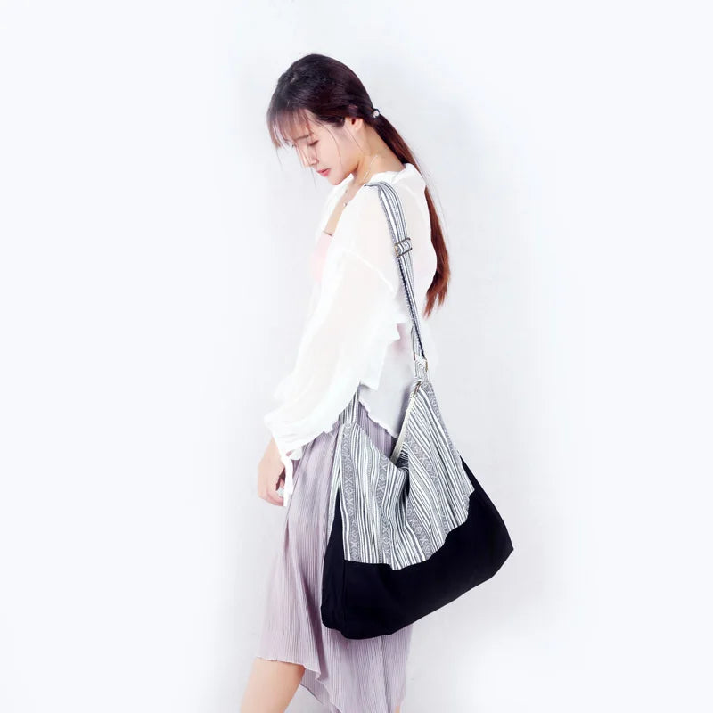 Bohemian Striped Women's Crossbody Messenger Shoulder Bag