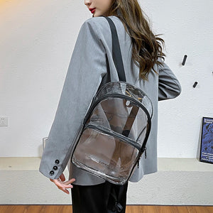 Clear PVC Backpack Women Waterproof Shoulder Bag Casual School Bags
