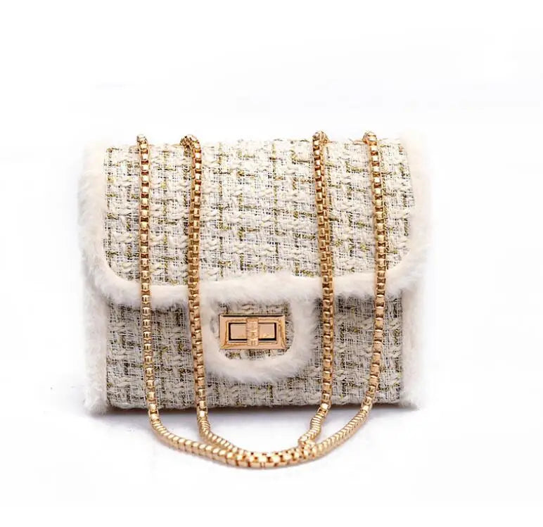 Youth Woolen Edge Women's Shoulder Bag Chain Bag CZ146