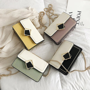 Women's Chain Handbag PU Leather Messenger Bag Large Capacity