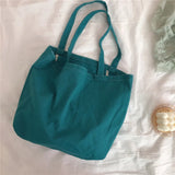 Canvas Shoulder Bag Women Solid Shopping Bag