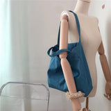 Canvas Shoulder Bag Women Solid Shopping Bag