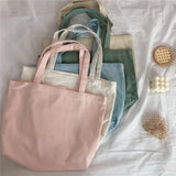 Canvas Shoulder Bag Women Solid Shopping Bag