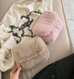 Plush Square Flip Chain Bag Messenger Plush Bag Tide