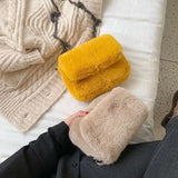 Plush Square Flip Chain Bag Messenger Plush Bag Tide