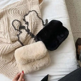 Plush Square Flip Chain Bag Messenger Plush Bag Tide