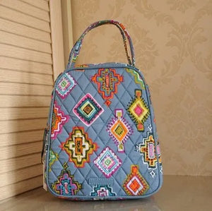 Cotton Zipper Lunch Bag for Women - Convenient Lunch Box Tote