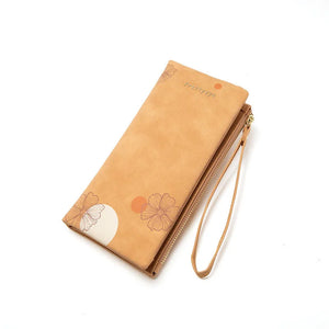 Puretti Women's Long Wallet Zipper Buckle Print