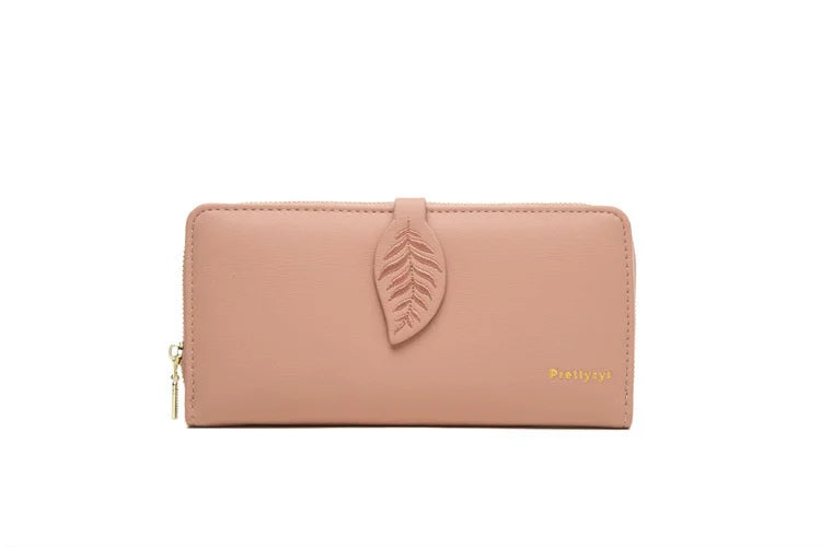 Small Fresh Embroidery Women's Purse with Zipper Closure