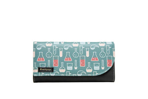 Puriti Long Wallet Small Fresh PU Leather Three Fold Large Capacity
