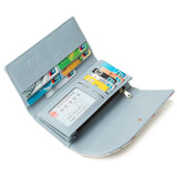 Puriti Long Wallet Small Fresh PU Leather Three Fold Large Capacity