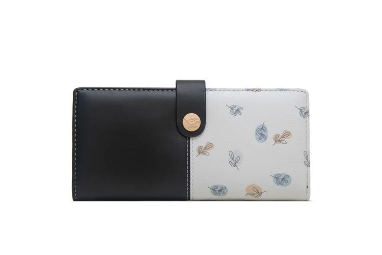 Purity Long Women's Wallet Small Fresh Printing Contrast Zipper Handbag