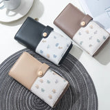 Purity Long Women's Wallet Small Fresh Printing Contrast Zipper Handbag