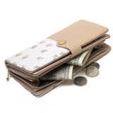 Purity Long Women's Wallet Small Fresh Printing Contrast Zipper Handbag