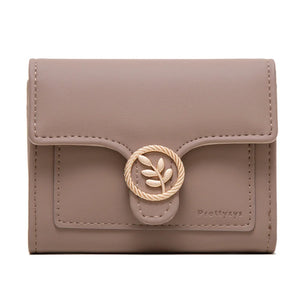 Purity Wallet Women's Short Zipper Buckle Fresh Leaf Bag