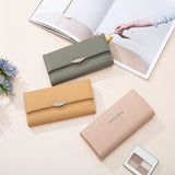 Purity Women's Long Wallet Leaf Design Zipper Buckle Handbag