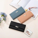 Purity Women's Long Wallet Leaf Design Zipper Buckle Handbag