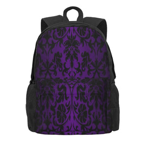 Purple Damask Pattern Backpacks Men's Women School Men's Backpack