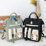 Purple Waterproof Backpack Women Candy Colors Fancy School Bags
