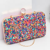 Purple Clutch Purse Colorful Evening Crossbody Shoulder Bag