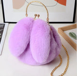 Faux Fur Rabbit Crossbody Bag Winter Chains Soft Ins Girl Bag