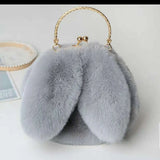 Faux Fur Rabbit Crossbody Bag Winter Chains Soft Ins Girl Bag