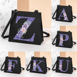 Purple Flower Square Bag Women Tote Bag Women Cosmetic Bag