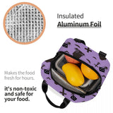 Purple Halloween Pattern Lunch Bag Insulated Thermal Cooler Bento Lunch Box Tote