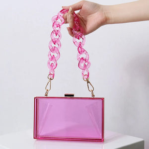 Clear Acrylic Clutch Bag Jelly Purse and Handbag for Women