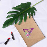 Purple Letter Print Cosmetic Bags Bridesmaid Organizer Pouch Makeup Bag