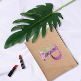 Purple Letter Print Cosmetic Bags Bridesmaid Organizer Pouch Makeup Bag