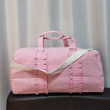 Purple Plaid Ruffle Duffle Kids Seersucker Large Ruffle Totes