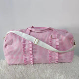 Purple Plaid Ruffle Duffle Kids Seersucker Large Ruffle Totes