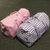 Purple Plaid Ruffle Duffle Kids Seersucker Large Ruffle Totes